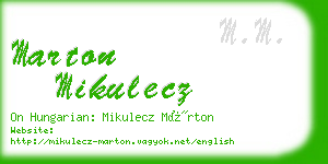 marton mikulecz business card